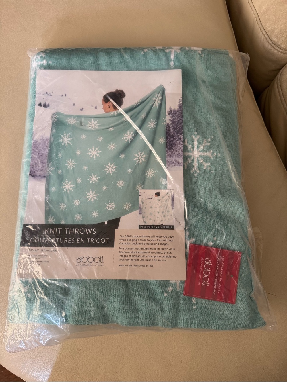 New Snowflake Knit Throw Blanket